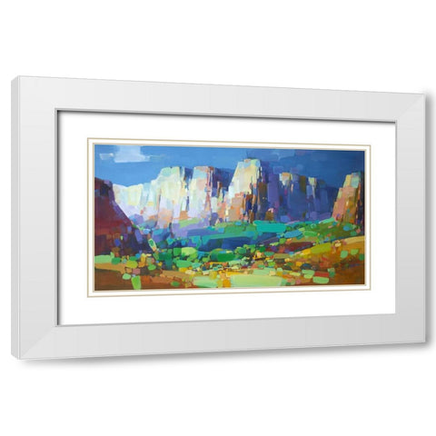 Canyon Rock White Modern Wood Framed Art Print with Double Matting by Yeremyan, Vahe