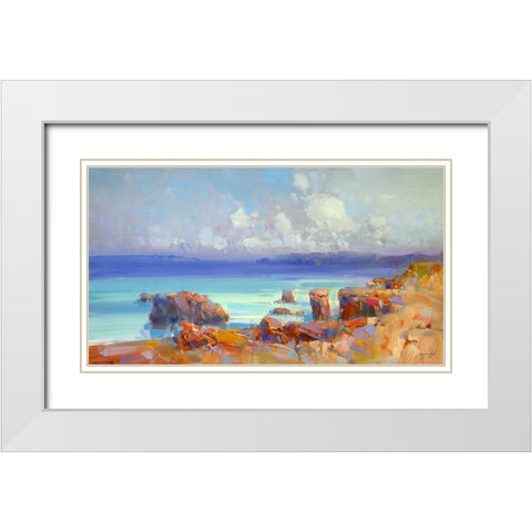 Pacific Highway White Modern Wood Framed Art Print with Double Matting by Yeremyan, Vahe