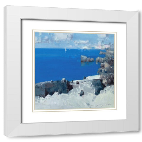Seashore White Modern Wood Framed Art Print with Double Matting by Yeremyan, Vahe