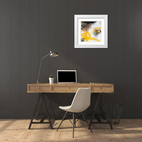 Tension White Modern Wood Framed Art Print with Double Matting by Zivoin, Romeo