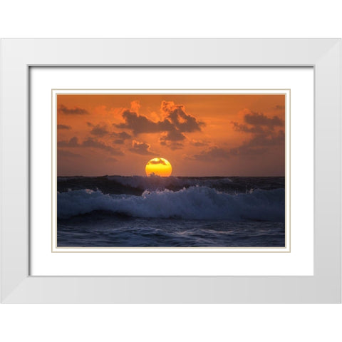 Breaking The Horizon White Modern Wood Framed Art Print with Double Matting by Zephyr, Patrick