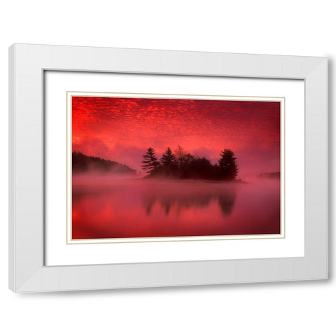 Islands In The Pink White Modern Wood Framed Art Print with Double Matting by Zephyr, Patrick