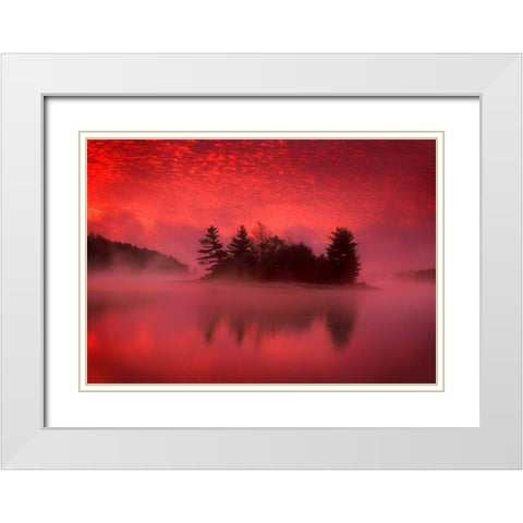 Islands In The Pink White Modern Wood Framed Art Print with Double Matting by Zephyr, Patrick