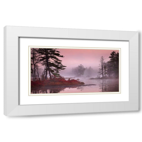 Pink Fog White Modern Wood Framed Art Print with Double Matting by Zephyr, Patrick