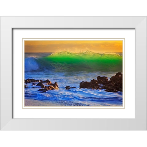 Backlit White Modern Wood Framed Art Print with Double Matting by Zephyr, Patrick