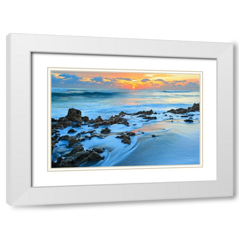 Painted Ocean White Modern Wood Framed Art Print with Double Matting by Zephyr, Patrick