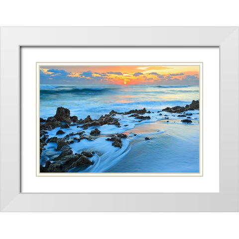 Painted Ocean White Modern Wood Framed Art Print with Double Matting by Zephyr, Patrick