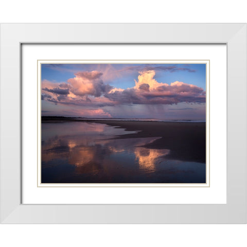 Evening Rain White Modern Wood Framed Art Print with Double Matting by Zephyr, Patrick