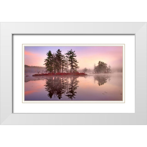 Islands in The Pink White Modern Wood Framed Art Print with Double Matting by Zephyr, Patrick