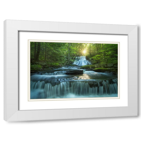 Sublime White Modern Wood Framed Art Print with Double Matting by Zephyr, Patrick