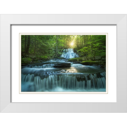 Sublime White Modern Wood Framed Art Print with Double Matting by Zephyr, Patrick