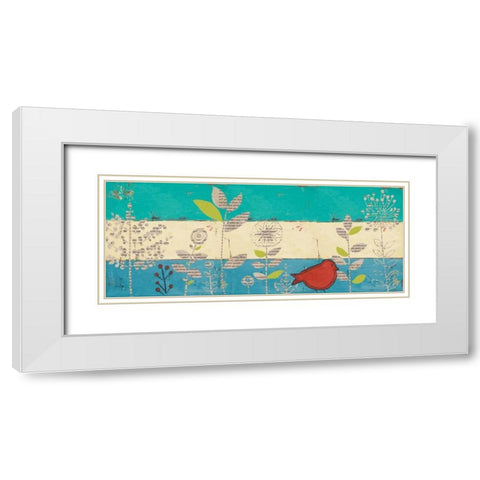 Le Jardin Press Panel I White Modern Wood Framed Art Print with Double Matting by Pinto, Patricia