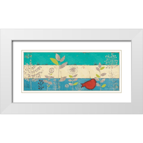 Le Jardin Press Panel I White Modern Wood Framed Art Print with Double Matting by Pinto, Patricia