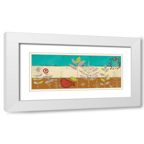 Le Jardin Press Panel III White Modern Wood Framed Art Print with Double Matting by Pinto, Patricia