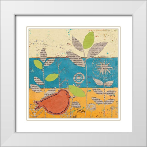 Le Jardin Press II White Modern Wood Framed Art Print with Double Matting by Pinto, Patricia