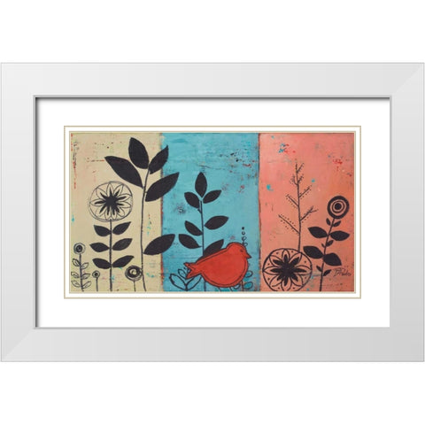 Le Jardin II White Modern Wood Framed Art Print with Double Matting by Pinto, Patricia