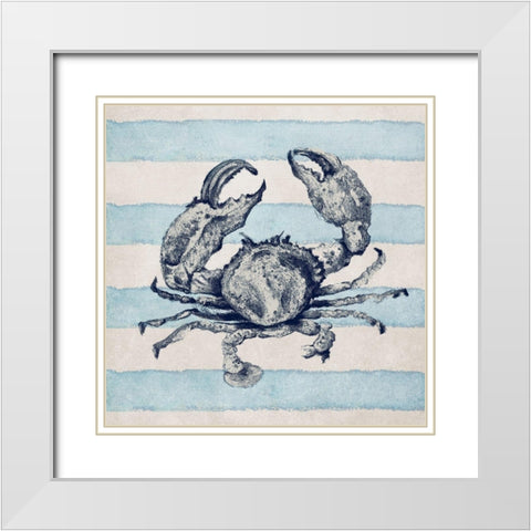 Surf Side Striped I White Modern Wood Framed Art Print with Double Matting by Pinto, Patricia