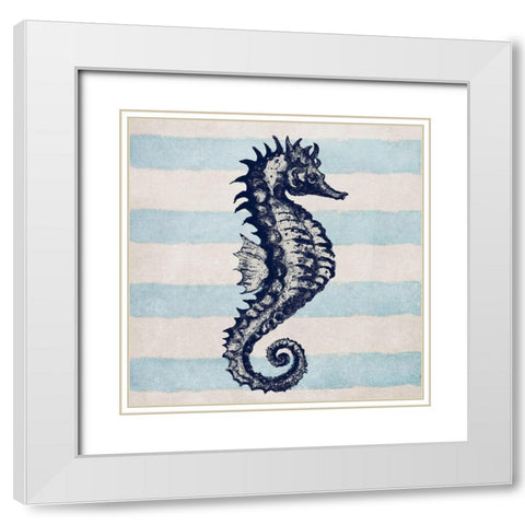 Surf Side Striped II White Modern Wood Framed Art Print with Double Matting by Pinto, Patricia