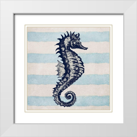 Surf Side Striped II White Modern Wood Framed Art Print with Double Matting by Pinto, Patricia