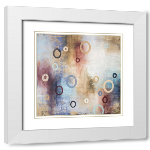 Rain in The Abstract I White Modern Wood Framed Art Print with Double Matting by Marcon, Michael