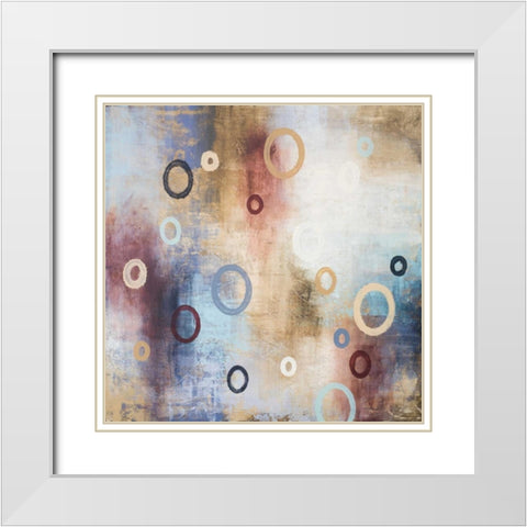 Rain in The Abstract I White Modern Wood Framed Art Print with Double Matting by Marcon, Michael