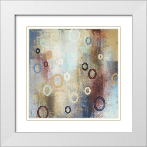 Rain in The Abstract II White Modern Wood Framed Art Print with Double Matting by Marcon, Michael