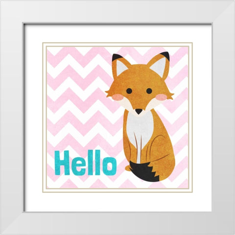 Woodland Greetings I White Modern Wood Framed Art Print with Double Matting by SD Graphics Studio