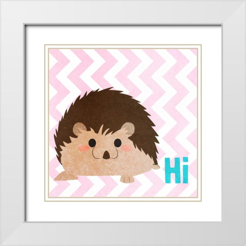 Woodland Greetings II White Modern Wood Framed Art Print with Double Matting by SD Graphics Studio