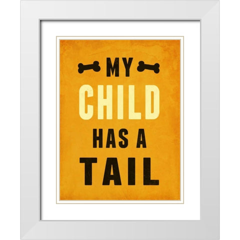 Paw Kids II White Modern Wood Framed Art Print with Double Matting by SD Graphics Studio