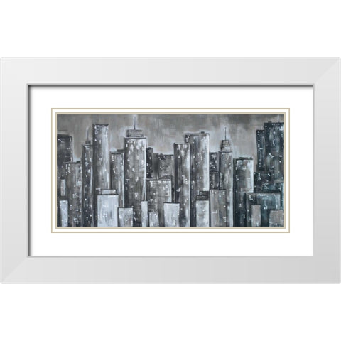 City Eclipse White Modern Wood Framed Art Print with Double Matting by Ritter, Gina