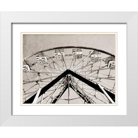 Ferris Wheel White Modern Wood Framed Art Print with Double Matting by Peck, Gail