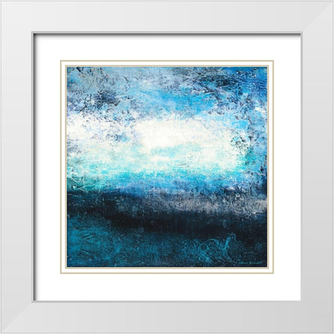 Future Place Blue Square White Modern Wood Framed Art Print with Double Matting by Loreth, Lanie