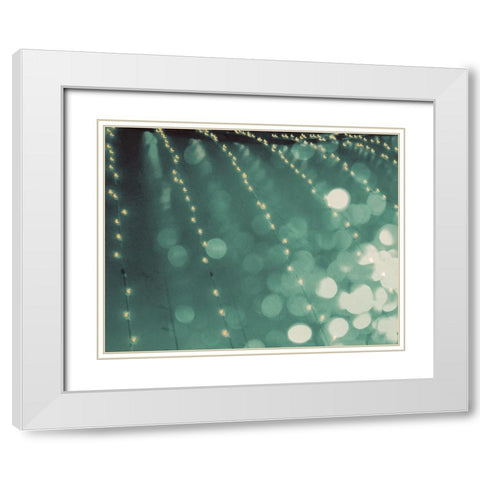Teal Lush White Modern Wood Framed Art Print with Double Matting by Saghini, Lisa Hill