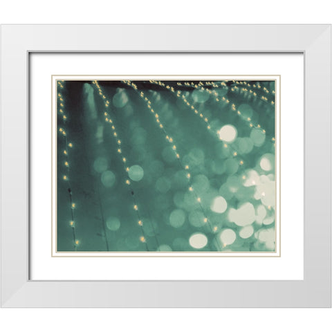 Teal Lush White Modern Wood Framed Art Print with Double Matting by Saghini, Lisa Hill
