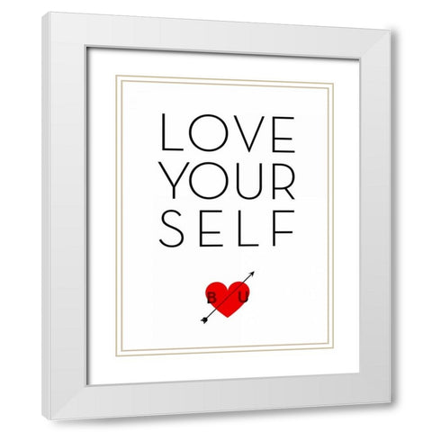 BU I White Modern Wood Framed Art Print with Double Matting by SD Graphics Studio