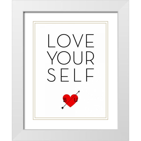 BU I White Modern Wood Framed Art Print with Double Matting by SD Graphics Studio