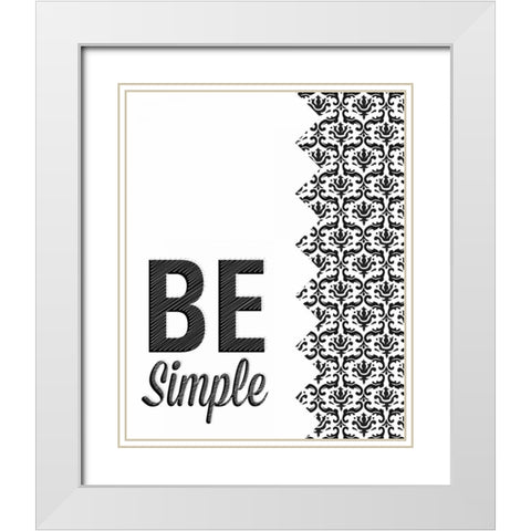 Be Simple Choose Joy I White Modern Wood Framed Art Print with Double Matting by SD Graphics Studio