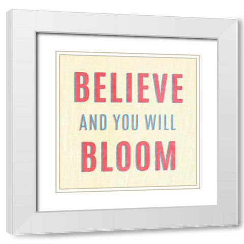 Imagine Believe Dream II White Modern Wood Framed Art Print with Double Matting by SD Graphics Studio
