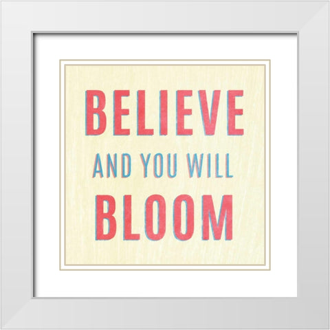 Imagine Believe Dream II White Modern Wood Framed Art Print with Double Matting by SD Graphics Studio