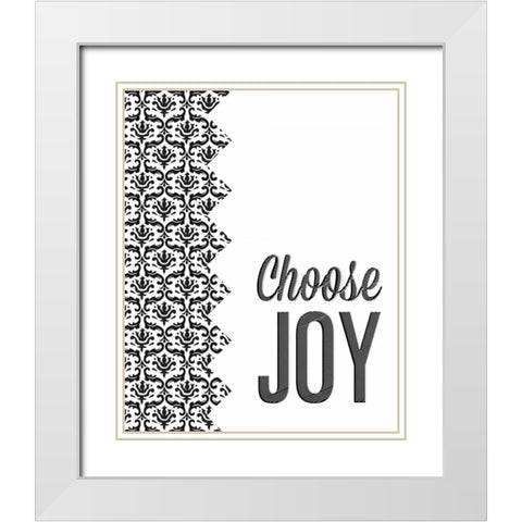 Be Simple Choose Joy II White Modern Wood Framed Art Print with Double Matting by SD Graphics Studio