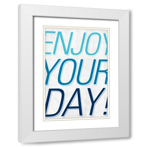 Good Day II White Modern Wood Framed Art Print with Double Matting by SD Graphics Studio