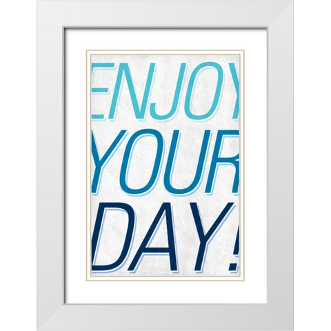 Good Day II White Modern Wood Framed Art Print with Double Matting by SD Graphics Studio