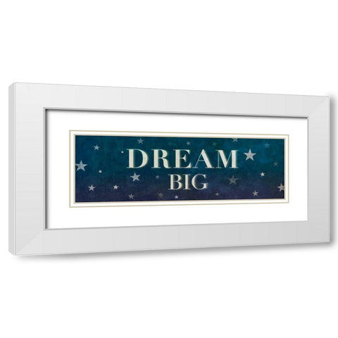 Dream Sparkle Shine Stars I White Modern Wood Framed Art Print with Double Matting by SD Graphics Studio