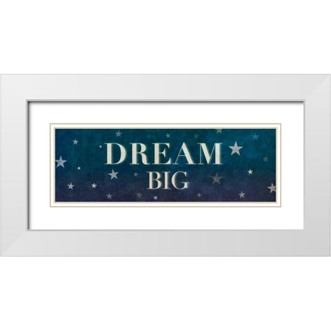 Dream Sparkle Shine Stars I White Modern Wood Framed Art Print with Double Matting by SD Graphics Studio