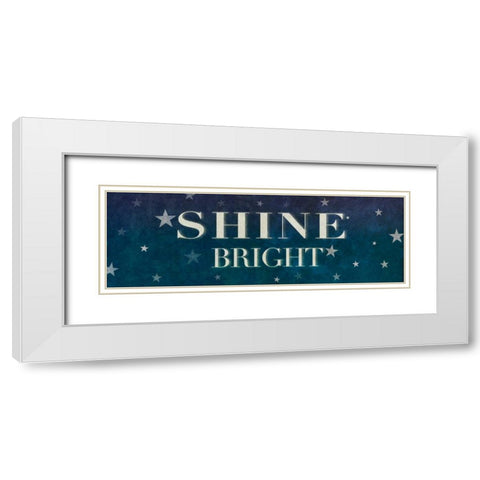 Dream Sparkle Shine Stars III White Modern Wood Framed Art Print with Double Matting by SD Graphics Studio