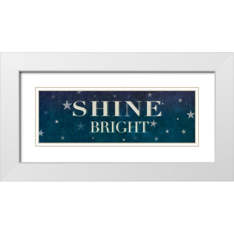 Dream Sparkle Shine Stars III White Modern Wood Framed Art Print with Double Matting by SD Graphics Studio