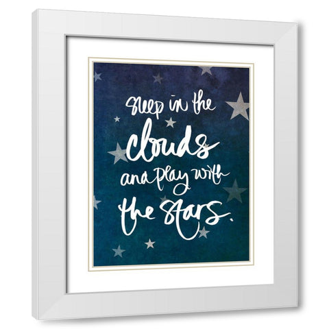 Sleep and Play White Modern Wood Framed Art Print with Double Matting by SD Graphics Studio