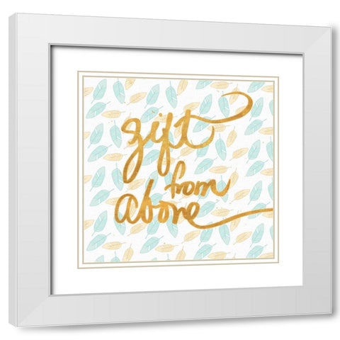 Gift From Above White Modern Wood Framed Art Print with Double Matting by SD Graphics Studio