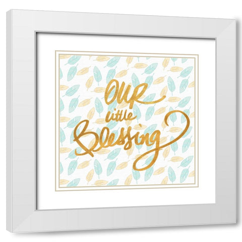 Our Little Blessing White Modern Wood Framed Art Print with Double Matting by SD Graphics Studio