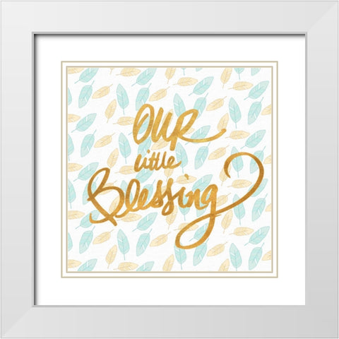 Our Little Blessing White Modern Wood Framed Art Print with Double Matting by SD Graphics Studio